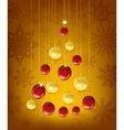christmas card with tree in the shape of balls vector image vector image
