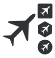 plane icon set monochrome vector image