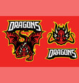 dragon character in sport mascot style vector image vector image