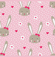 seamless pattern with cute rabbits vector image vector image