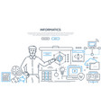 informatics - modern colorful line design style vector image vector image