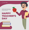 banner design of happy teachers day vector image