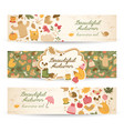 beautiful autumn horizontal banners vector image vector image