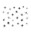 black stars icon set shiny flashes fireworks set vector image