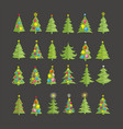 christmas trees image design set vector image vector image