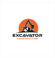 excavator and backhoe logo design vector image
