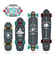 set of camp emblems on longboard vector image vector image