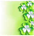 st patricks day card green 3d leaf clover vector image vector image