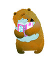 bear family reading vector image vector image