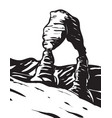 wpa monochrome delicate arch in arches national vector image vector image