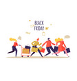 black friday sale event flat people characters vector image