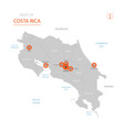 costa rica map with administrative divisions vector image
