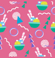 memphis background and ice cream in a seamless vector image