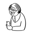 woman with a phone vector image vector image