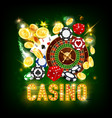 casino poker jackpot golden coins splash win vector image