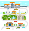 city infographic elements town flat vector image