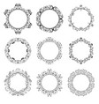 decorative round floral frames set vector image vector image
