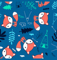 fox seamless pattern print design with slogan vector image vector image