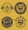 set of skull tribe vector image