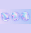 set trendy realistic 3d abstract fluid vector image vector image