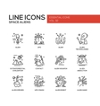 space aliens - line design icons set vector image vector image