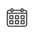 calendar schedule line style isolated icon vector image vector image