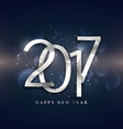 beautiful 2017 happy new year design in silver vector image