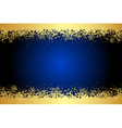 blue frame with gold snowflakes vector image vector image