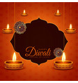 festival card design of diwali with diya vector image vector image