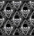 human skull with peony rose and poppy flowers vector image vector image