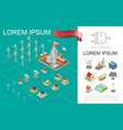 isometric electricity production composition vector image vector image