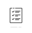 document list with checkmarks icon line vector image