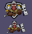 dwarf mascot logo vector image vector image