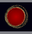 golden sparkling ring with gold glitter on a dark vector image