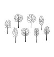 naked trees silhouettes set hand drawn isolated vector image vector image