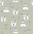 seamless pattern with indian bears vector image vector image