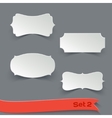set of blank white paper retro labels vector image