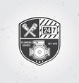 vintage plumbing service badge banner or logo vector image