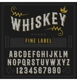 whiskey label font and sample design vector image
