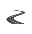 winding highway asphalt curve way asphalted road vector image