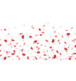heart falling confetti isolated white background vector image vector image