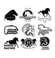 horse race logo set vector image