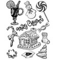 ink hand drawn style merry christmas sweets vector image
