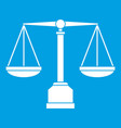 justice scale icon white vector image