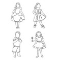 kids line art 01 vector image vector image