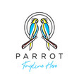 logo outline of two parrots vector image