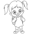 outlined schoolgirl vector image vector image