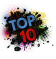top 10 on black ink splatter background vector image vector image