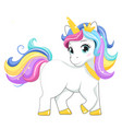 beautiful unicorn with crown vector image vector image