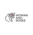 beauty woman rose flower hair care logo icon vector image vector image